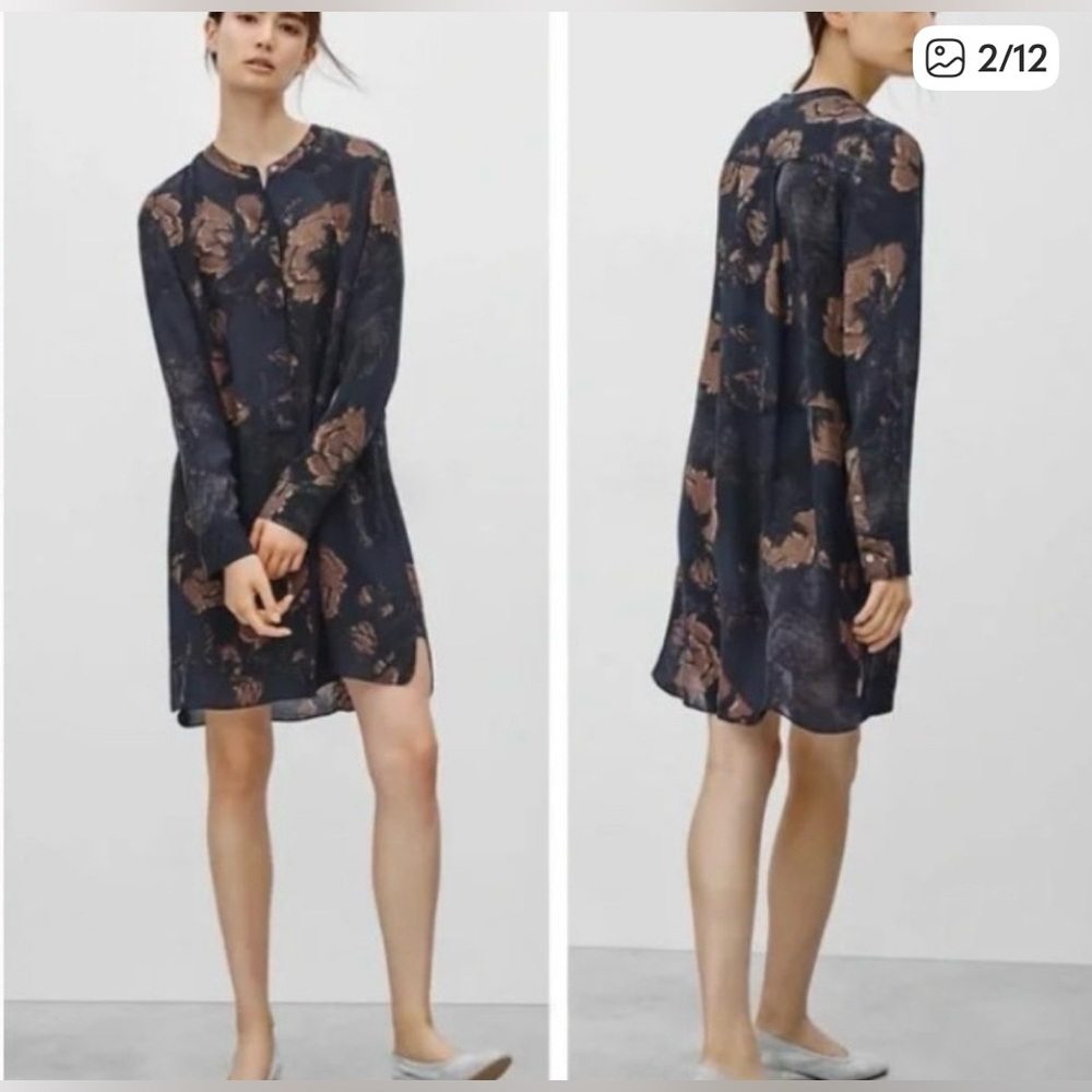 Aritzia Wilfred Silk Bossut Botton Down Shirt Dress